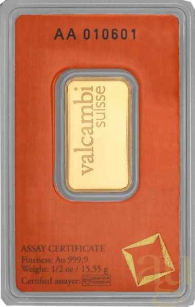 1/2 Unze Goldbarren Valcambi