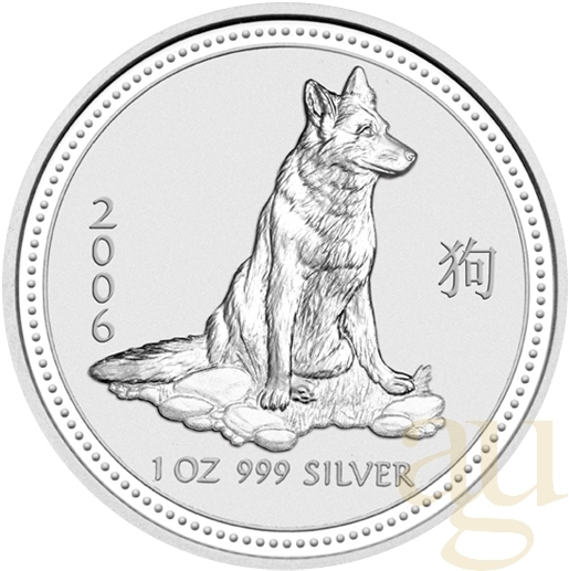 10 Unzen Silbermünze Australien Lunar I Hund 2006