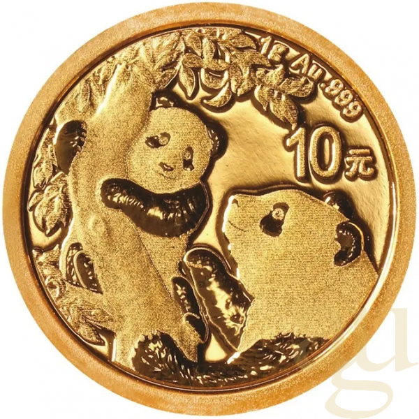 1 Gramm Goldmünze China Panda 2021