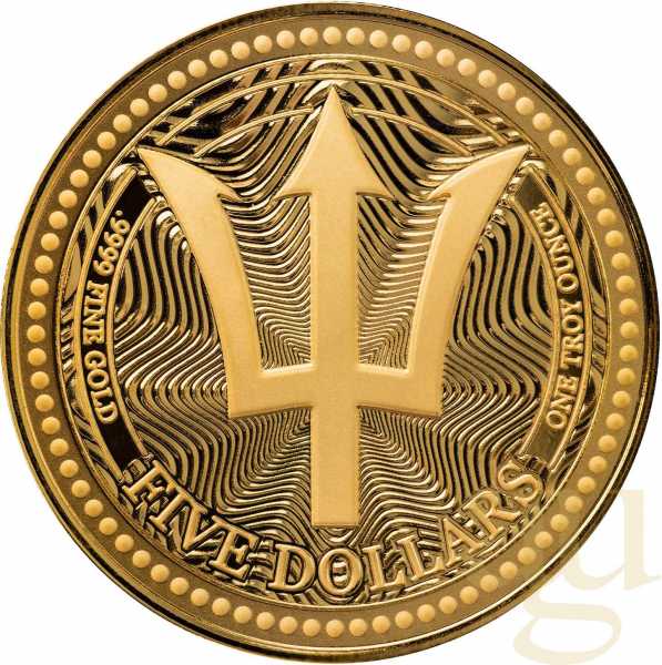 1 Unze Goldmünze Barbados Trident 2025