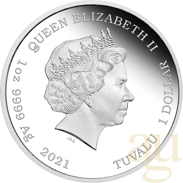 1 Unze Silbermünze Tuvalu - James Bond 007 - Diamonds Are Forever 50th Anniversary 2021 - proof