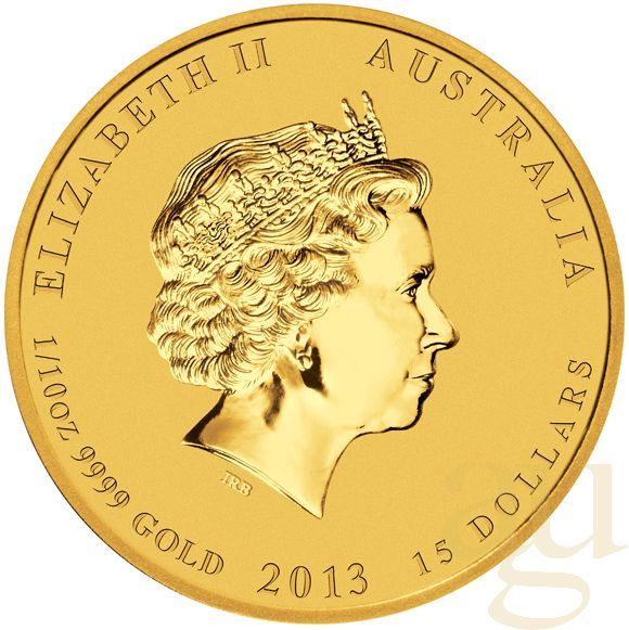 1/10 Unze Goldmünze Australien Lunar II Schlange 2013