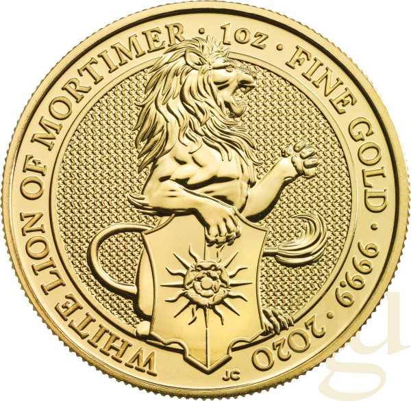 1 Unze Goldmünze Queens Beasts White Lion 2020