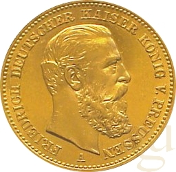 20 Mark Goldmünze Friedrich III von Preußen