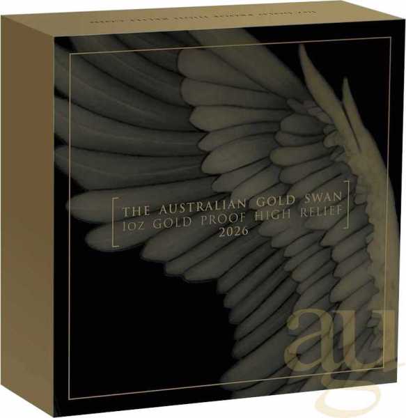 1 Unze Goldmünze Australien Schwan 2026 - High Relief - polierte Platte