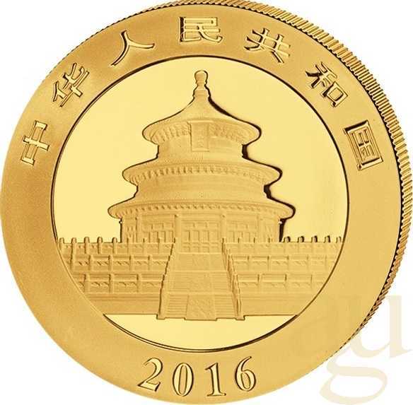 8 Gramm Goldmünze China Panda 2016