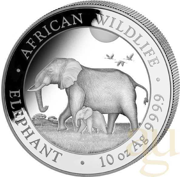 10 Unzen Silbermünze Somalia Elefant 2022