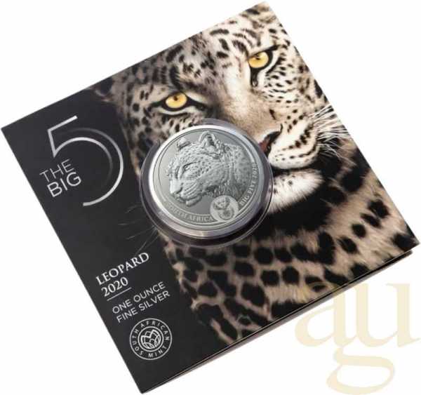 1 Unze Silbermünze Südafrika Big Five Leopard 2020