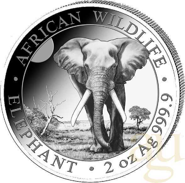 2 Unzen Silbermünze Somalia Elefant 2025
