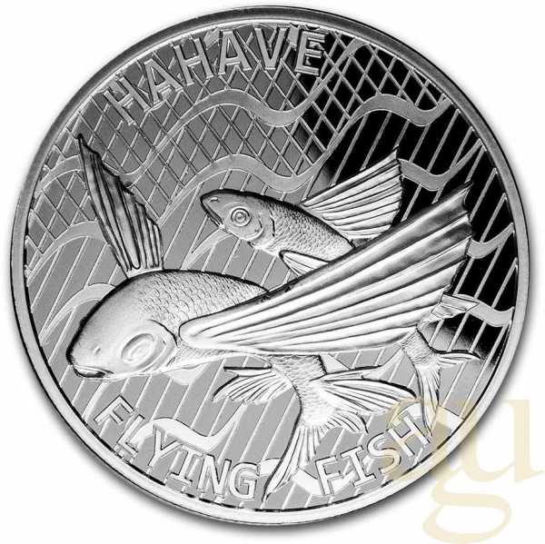 1 Unze Silbermünze Tokelau Fliegender Fisch Hahave 2020