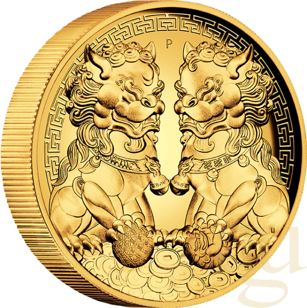 2 Unzen Goldmünze Australien Double Pixiu 2020 - High Relief - polierte Platte