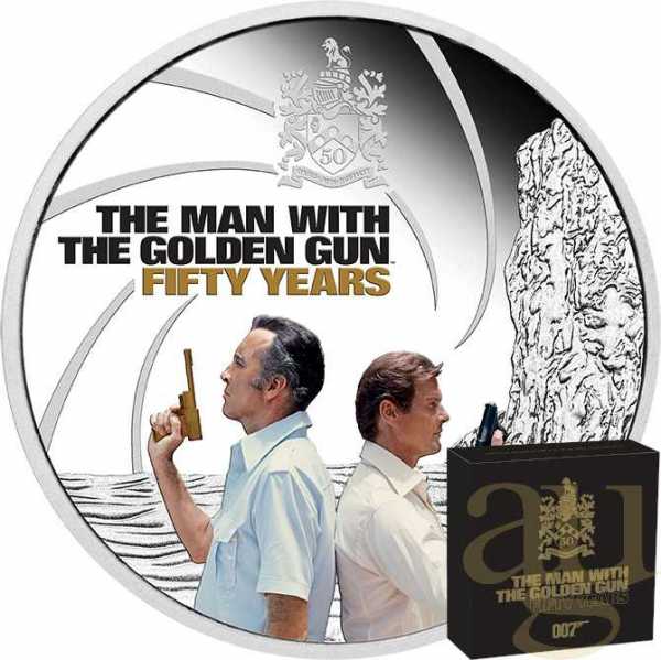 1 Unze Silbermünze Tuvalu James Bond 007 - The Man with the Golden Gun - coloriert - proof 2024