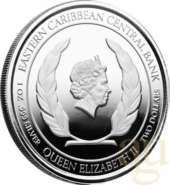 1 Unze Silbermünze EC8 St. Vincent & The Grenadines - Warship 2022 - coloriert