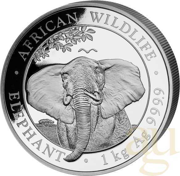 1 Kilogramm Silbermünze Somalia Elefant 2021