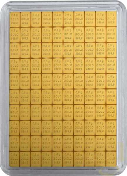 100 x 0,5g Gold Combibarren / Goldtafel / Tafelbarren