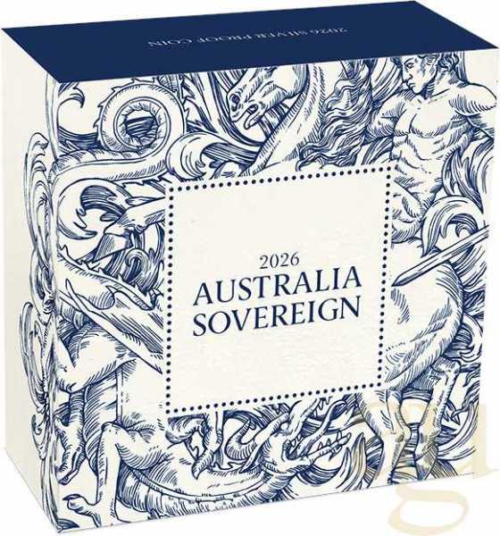 Australien Sovereign 2026 Silbermünze - polierte Platte