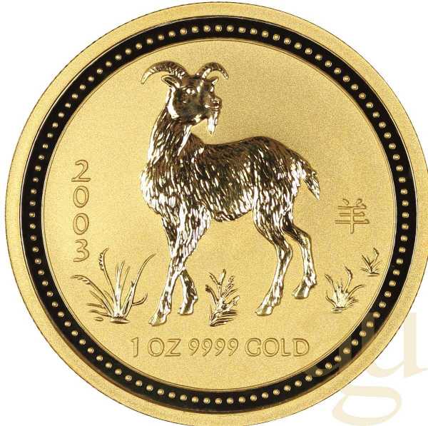 1/20 Unze Goldmünze Australien Lunar I Ziege 2003