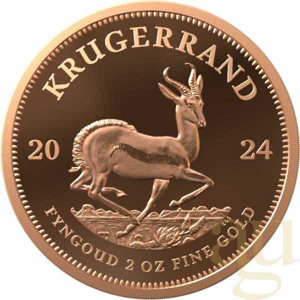 2 Unzen Goldmünze Krügerrand 2024 - polierte Platte