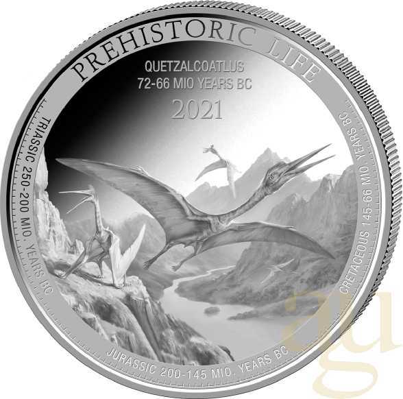 1 Unze Silbermünze Prehistoric Life - Quetzalcoatlus 2021