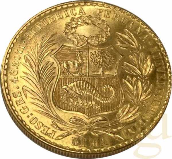 100 Soles Peru Goldmünze 1961