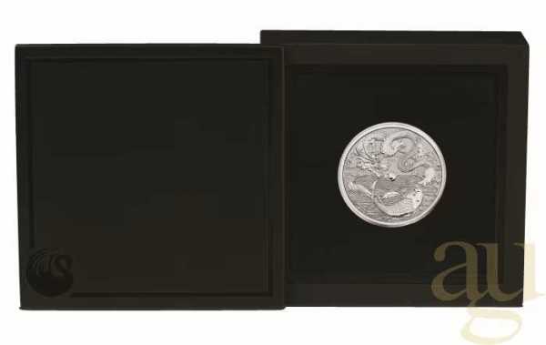 1 Unze Platinmünze Australien Chinese Myths and Legends - Drache & Koi 2024 - Reverse polierte Platt
