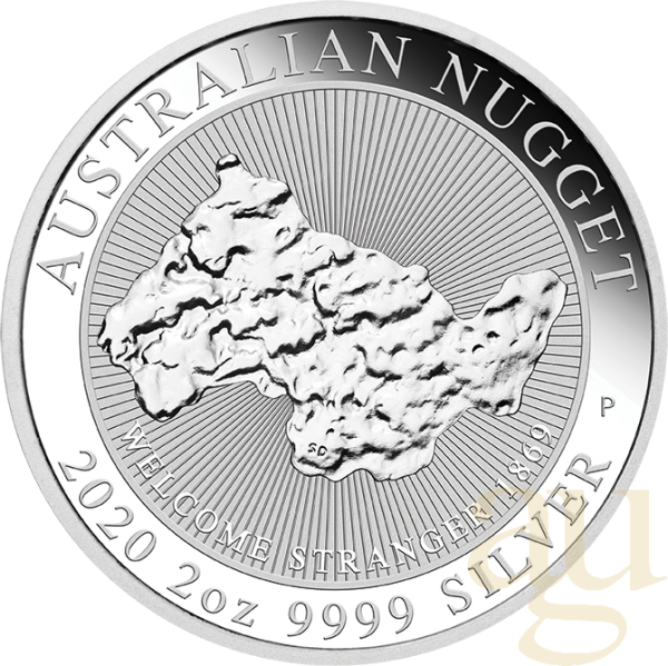 2 Unzen Silbermünze Australien Nugget - Welcome Stranger 2020