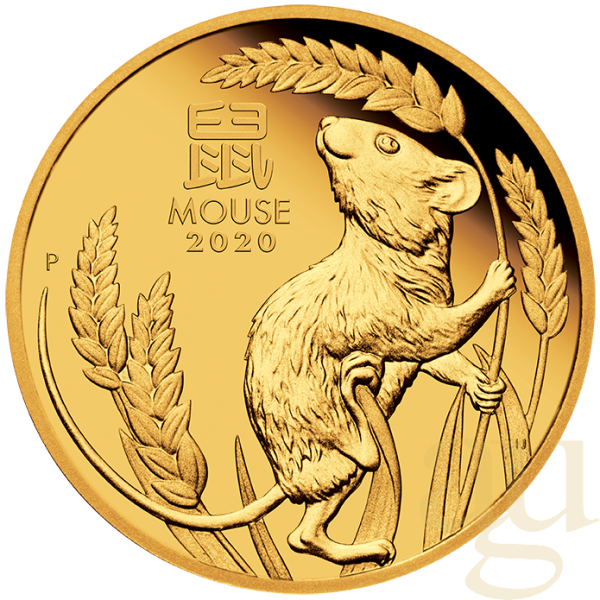 1/4 Unze Goldmünze Australien Lunar III Maus 2020 - polierte Platte