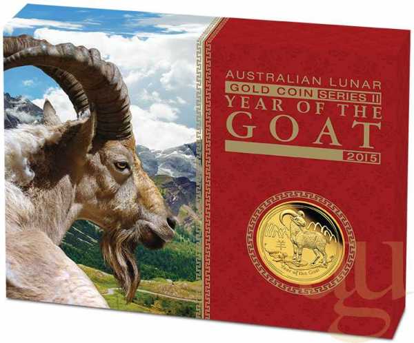 1/4 Unze Goldmünze Australien Lunar II Ziege 2015 - polierte Platte