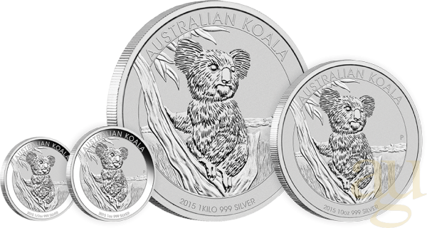 10 Unzen Silbermünze Australien Koala 2015