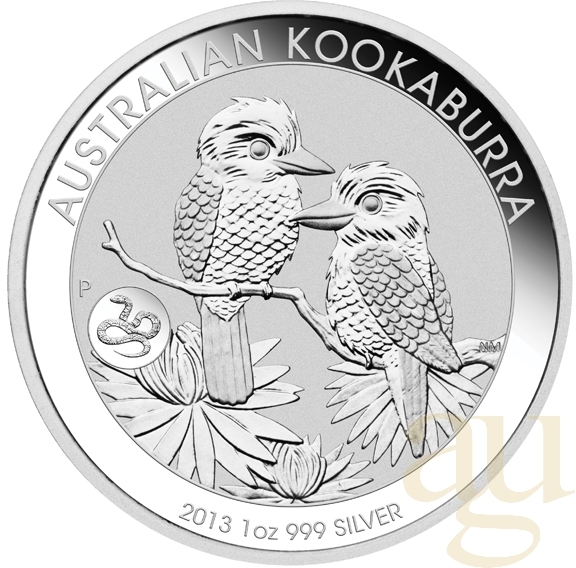 1 Unze Silbermünze Australien Kookaburra 2013 - Privy Mark Schlange