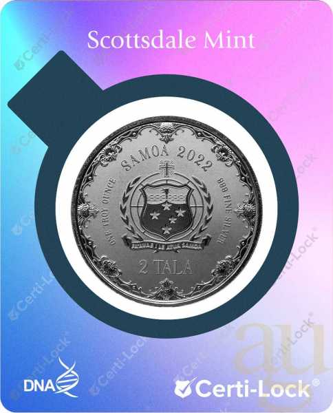 1 Unze Silbermünze Samoa Meerjungfrau 2023 - coloriert