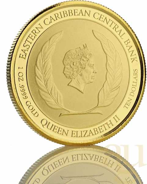 1 Unze Goldmünze EC8 St. Lucia - Flamingo 2018