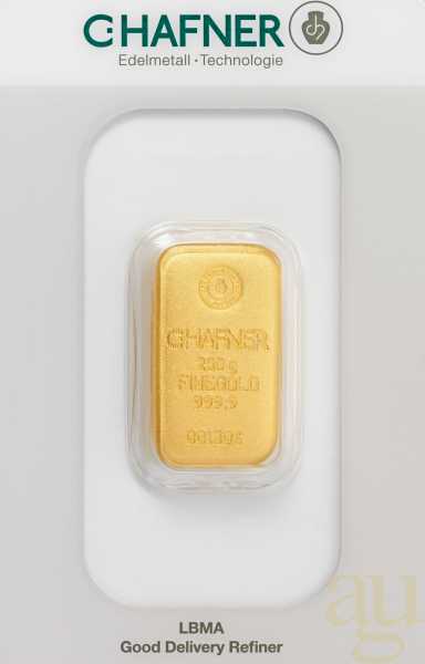 250 Gramm Goldbarren C. Hafner
