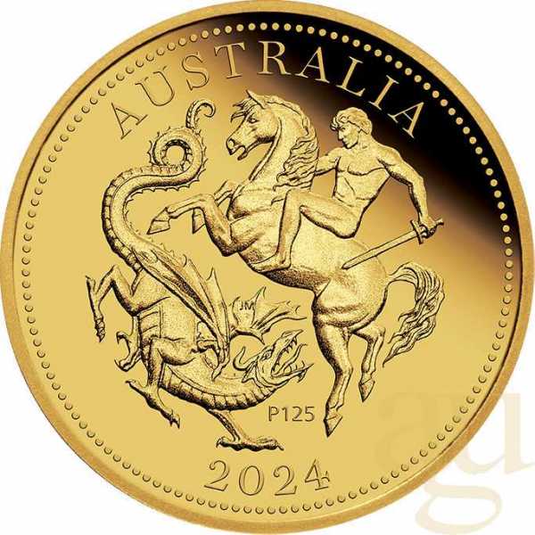 The Perth Mint 125 Jahre Australian Quarter Sovereign 2024 Goldmünze - polierte Platte