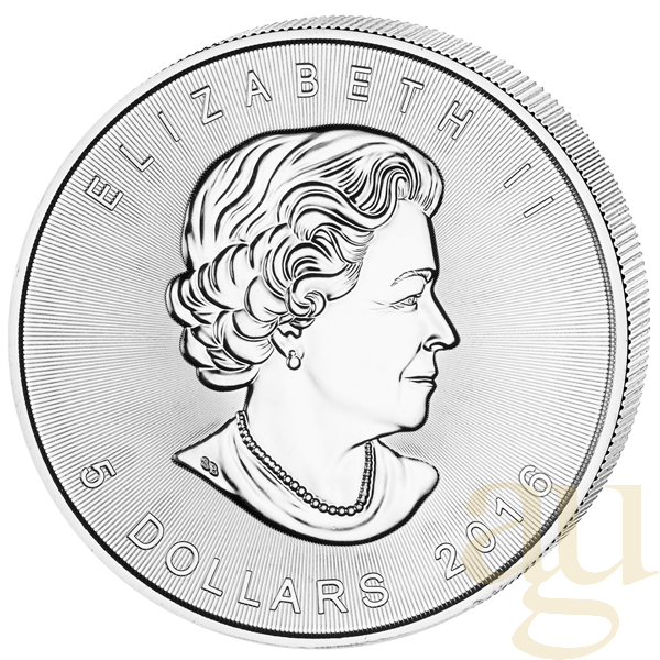 1 Unze Silbermünze Maple Leaf 2016 teilvergoldet
