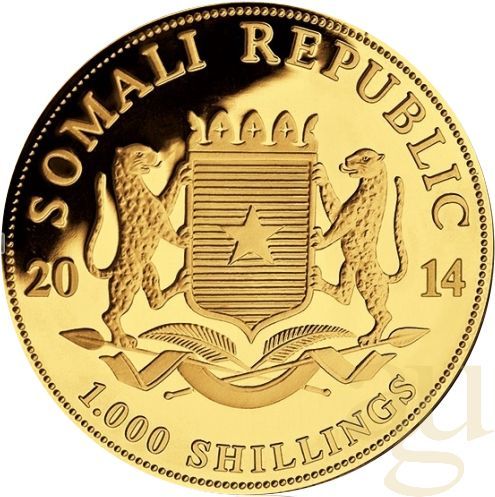 1 Unze Goldmünze Somalia Elefant 2014